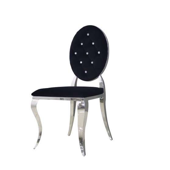 Krzesło srebrne glamour pikowane