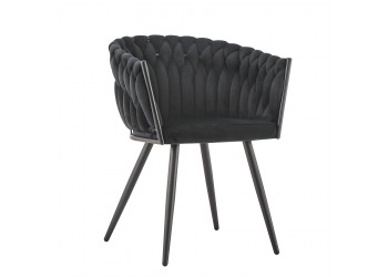 Krzesło glamour plecione czarne