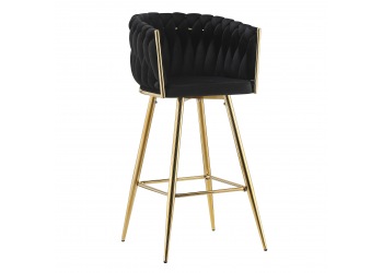 Krzesło glamour plecione złote