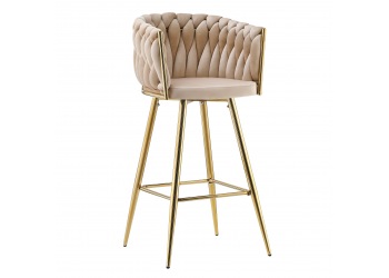 Krzesło glamour plecione złote